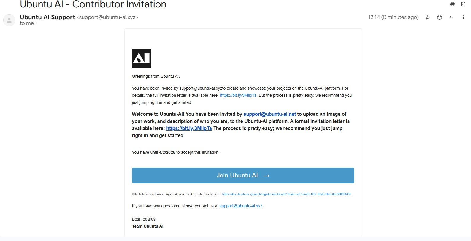 Receive an invitation